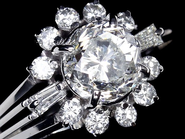 IVL11165SS【1円～】新品仕上【RK宝石】《Diamond》SI-2 極上ダイヤモンド 特大1.007ct!! 極上脇石ダイヤモンド Pt900 超高級リング ダイヤ_画像2