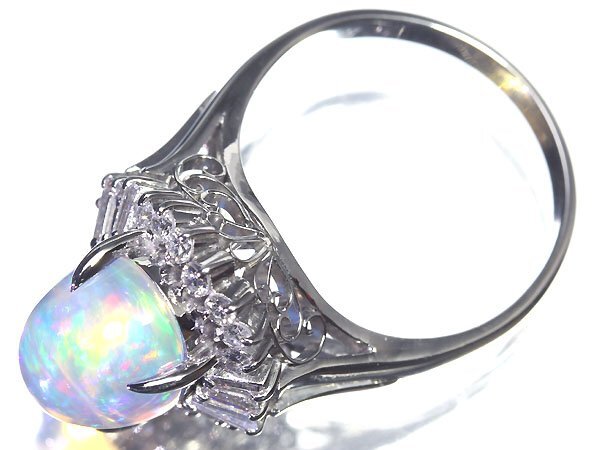 MO11218T【1円～】新品【RK宝石】≪opal≫ 極上ウォーターオパール 大粒3.75ct!! 極上ダイヤモンド 総計0.6ct Pt900 高級リング ダイヤの画像5