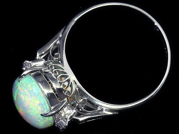 VM11388T【1円～】新品【RK宝石】≪opal≫ 神秘の宝石!! 天然オパール 大粒2.51ct!! 極上ダイヤモンド Pt900 高級リング ダイヤ