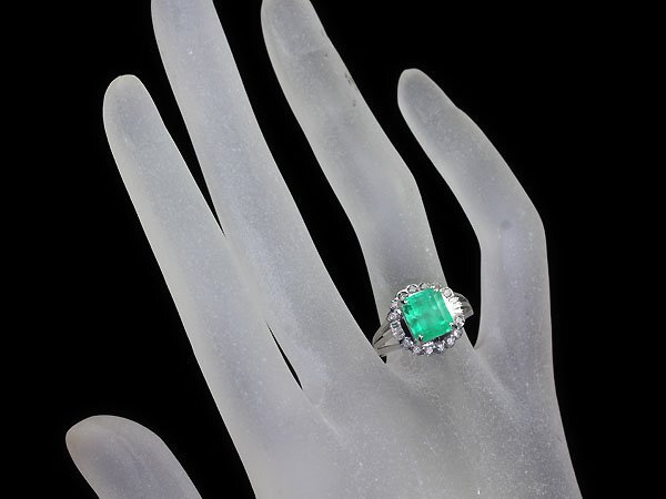 MI11364T[1 jpy ~] new goods [RK gem ]{Emerald} vivid color!! finest quality emerald large grain 2.22ct!! fine quality diamond Pt900 high class ring diamond 