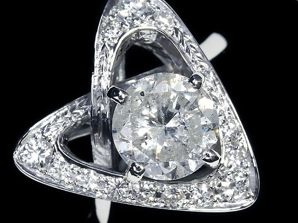IKM11438SS【1円～】新品【RK宝石】《Diamond》上質ダイヤモンド 特大1.658ct!! 極上脇石ダイヤモンド Pt900 超高級リング ダイヤの画像3