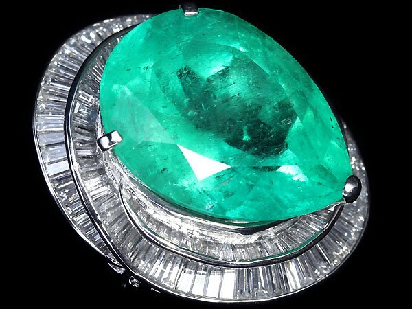 IUKL11399T[1 jpy ~] new goods [RK gem ] super rare!! Colombia production finest quality emerald double extra-large 30.55ct!! finest quality diamond 4.31ct!! Pt900 super high class ring 