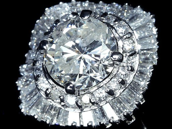 IIM11427SS【1円～】新品【RK宝石】《Diamond》天然ダイヤモンド 特大1.395ct!! 極上脇石ダイヤモンド 0.93ct Pt900 超高級リング ダイヤの画像1