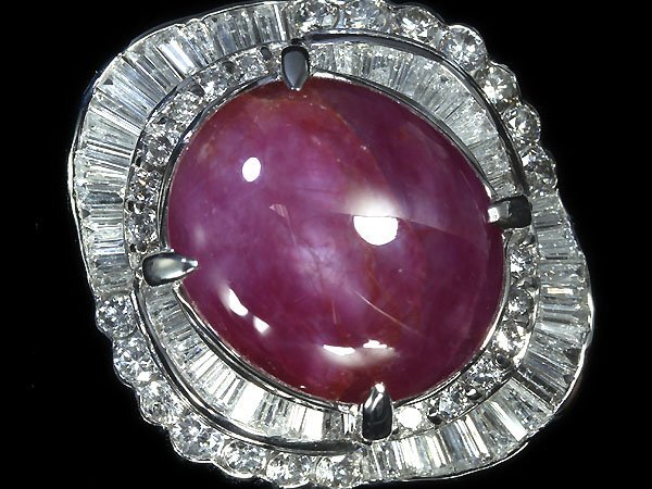 VII11116T【1円～】新品【RK宝石】《Star Ruby》天然非加熱スタールビー 超特大18.8ct 極上ダイヤモンド 3.25ct Pt900 超高級リング ダイヤの画像6