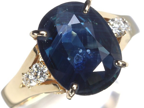 OU11424SS【1円～】新品【RK宝石】≪Sapphire≫ 濃厚カラーの輝き!! 天然サファイア 特大3.29ct 極上ダイヤモンド K18 高級リング ダイヤの画像2