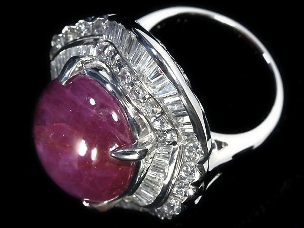 VII11116T【1円～】新品【RK宝石】《Star Ruby》天然非加熱スタールビー 超特大18.8ct 極上ダイヤモンド 3.25ct Pt900 超高級リング ダイヤの画像7