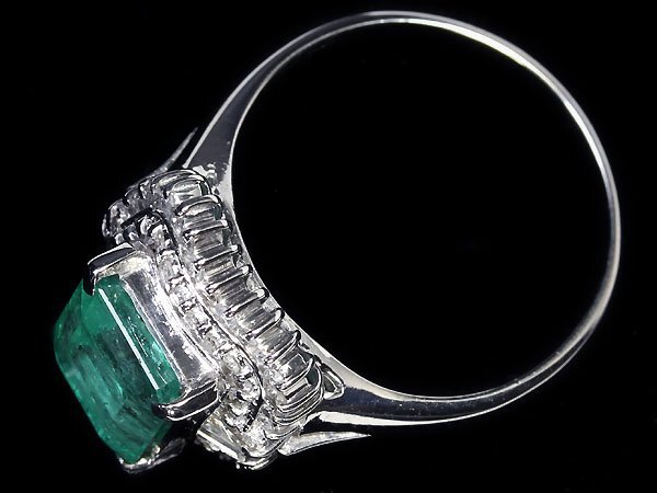 UM11305S【1円～】新品【RK宝石】≪Emerald≫ 瑞々しい輝き!! 極上エメラルド 大粒2.464ct! 上質ダイヤモンド Pt900 高級リング ダイヤの画像5