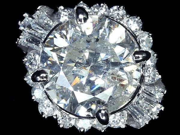 OVL11426SS【1円～】新品仕上【RK宝石】ジュエリーマキ 上質天然ダイヤモンド 特大2.59ct 極上脇石ダイヤモンド Pt850 超高級リング ダイヤの画像1