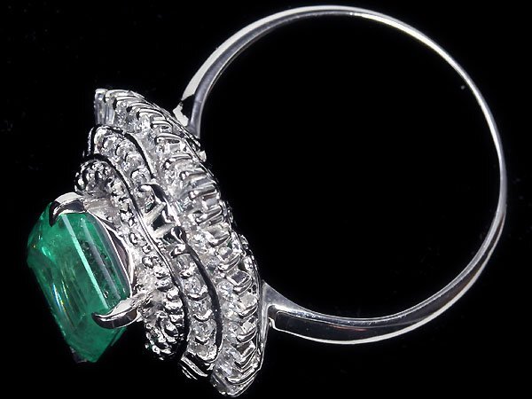 ZG11368T【1円～】新品【RK宝石】≪Emerald≫ 豪華! 極上エメラルド 大粒2.45ct! 極上ダイヤモンド 総計0.51ct Pt900 超高級リング ダイヤの画像5