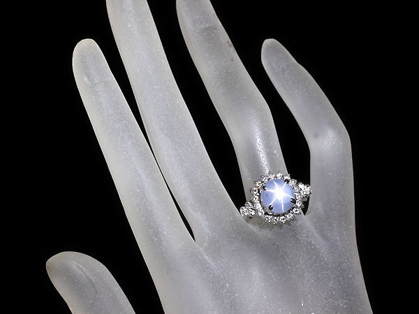 KG11460T【1円～】新品【RK宝石】≪Star Sapphire≫ 上質非加熱スターサファイア 大粒5.31ct! 極上ダイヤモンド K18WG 高級リング ダイヤの画像7