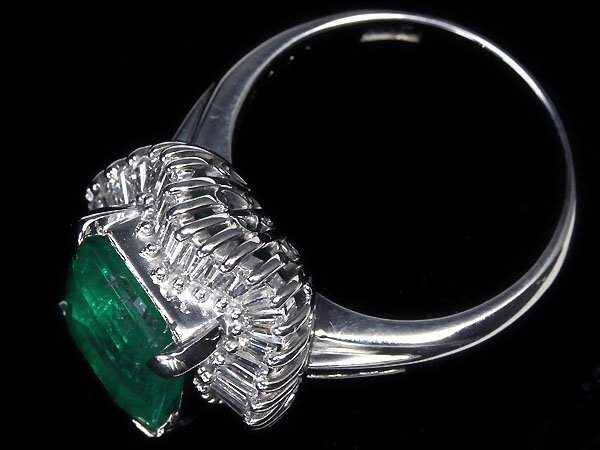 VOV11466【1円～】新品【RK宝石】超希少 コロンビア産 VIVID GREEN Minor 極上エメラルド 特大3.9ct! 極上ダイヤモンド Pt900 超高級リングの画像5