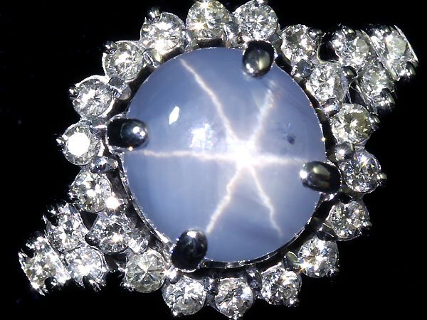KG11460T【1円～】新品【RK宝石】≪Star Sapphire≫ 上質非加熱スターサファイア 大粒5.31ct! 極上ダイヤモンド K18WG 高級リング ダイヤの画像1