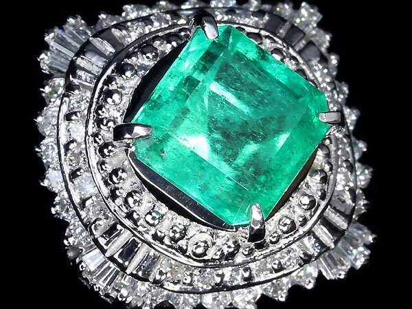 ZG11368T【1円～】新品【RK宝石】≪Emerald≫ 豪華! 極上エメラルド 大粒2.45ct! 極上ダイヤモンド 総計0.51ct Pt900 超高級リング ダイヤ