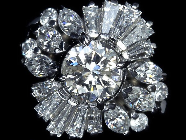 IW11158SS【1円～】新品【RK宝石】《Diamond》極上ダイヤモンド 特大1.01ct 極上脇石ダイヤモンド 総計1.17ct Pt900 超高級リング ダイヤの画像3