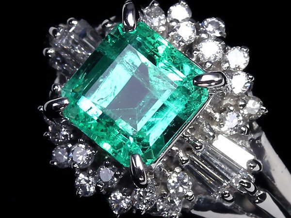 OR11474T【1円～】新品仕上【RK宝石】《Emerald》三越ジュエリー 極上エメラルド 大粒0.97ct 極上ダイヤモンド Pt900 高級リング ダイヤの画像2