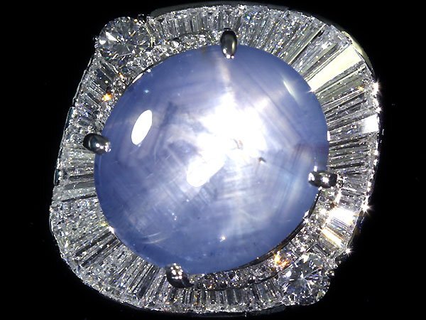 IMM11535I【1円～】新品【RK宝石】上質非加熱スターサファイア 特大14.25ct!! 極上ダイヤモンド 総計1.67ct Pt900 超高級リング ダイヤ_画像1