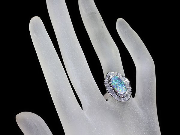 RM11405D【1円～】新品【RK宝石】≪opal≫ 魅惑の遊色 極上ボルダーオパール 大粒2.16ct 極上ダイヤモンド 0.98ct Pt900 高級リング ダイヤ_画像6