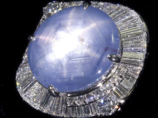 IMM11535I【1円～】新品【RK宝石】上質非加熱スターサファイア 特大14.25ct!! 極上ダイヤモンド 総計1.67ct Pt900 超高級リング ダイヤの画像2