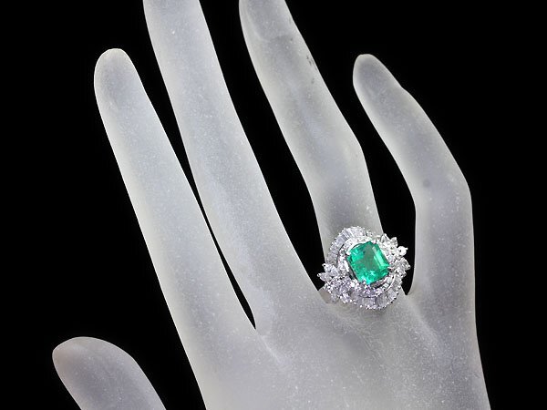 RO11208T【1円～】新品仕上【RK宝石】≪Emerald≫ 豪華!! 極上エメラルド 大粒1.56ct 極上ダイヤモンド 1.287ct Pt900 高級リング ダイヤ