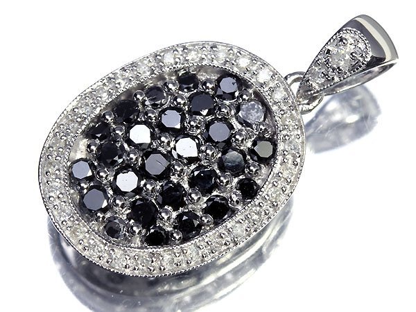 VR11602S[1 иен ~] новый товар [RK драгоценнный камень ]{Diamond} первоклассный чёрный бриллиант Monde первоклассный прозрачный diamond общий итого 1.00ct!! K18WG высококлассный подвеска head diamond 