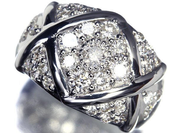 UK11566S【1円～】新品【RK宝石】《Diamond》豪華絢爛!! 極上ダイヤモンド 総計1.00ct!! Pt900 高級リング ダイヤの画像1