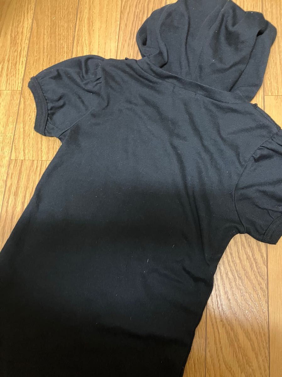 半袖Tシャツ カットソー 半袖 Tシャツ 黒 ブラック
