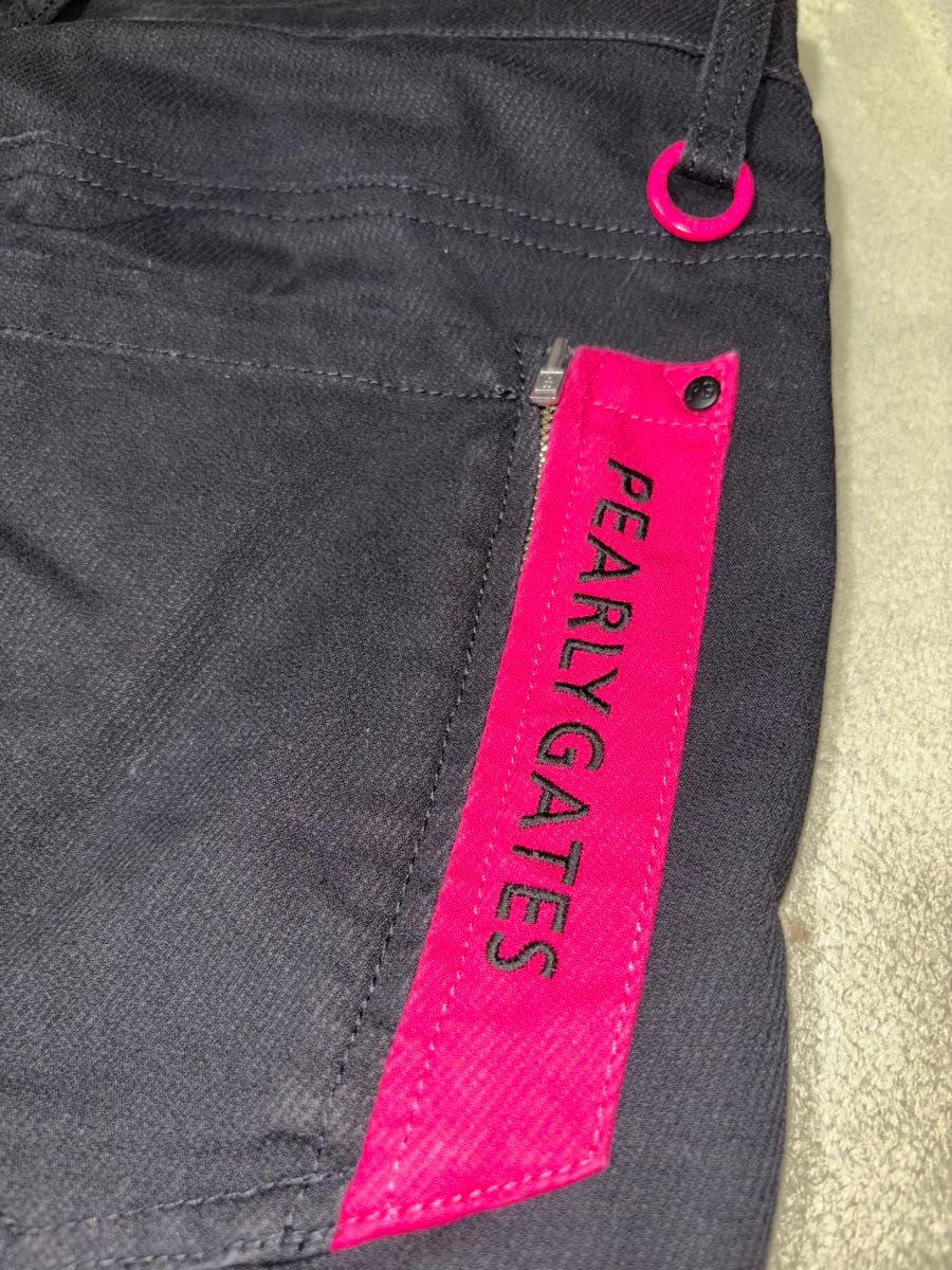 （美品）パーリーゲイツ、pink&black、EXストレッチ、メンズパンツ、サイズ4