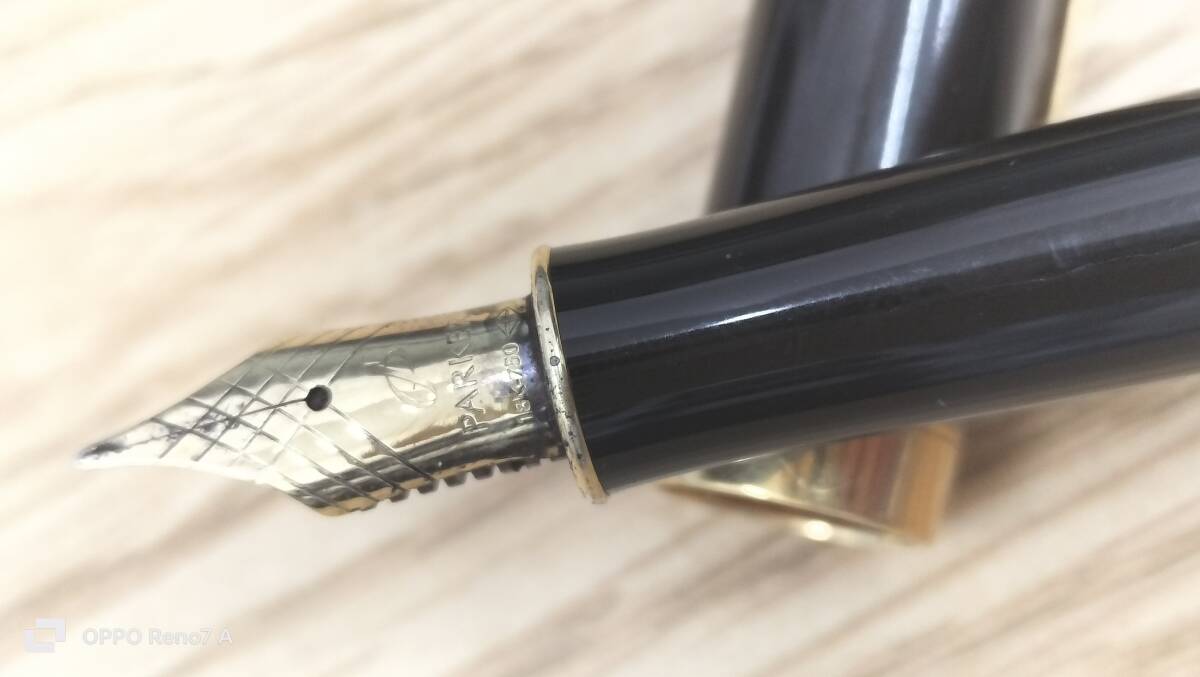 (434y)Parker fountain pen 18k 750 stamp equipped * writing brush chronicle not yet verification 
