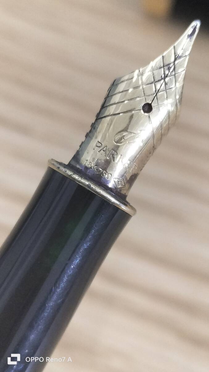 (434y)Parker fountain pen 18k 750 stamp equipped * writing brush chronicle not yet verification 