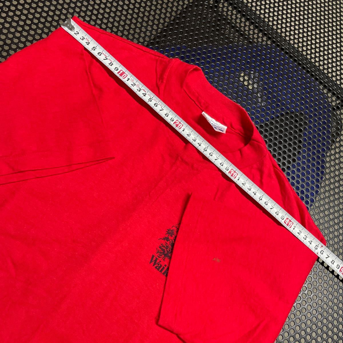 USA製 ヘインズ HANES 80s 90s 半袖 プリント Tシャツ 赤 レッド Lサイズ ビンテージ vintage オールド 着用回数少ないですが 汚れありの画像8