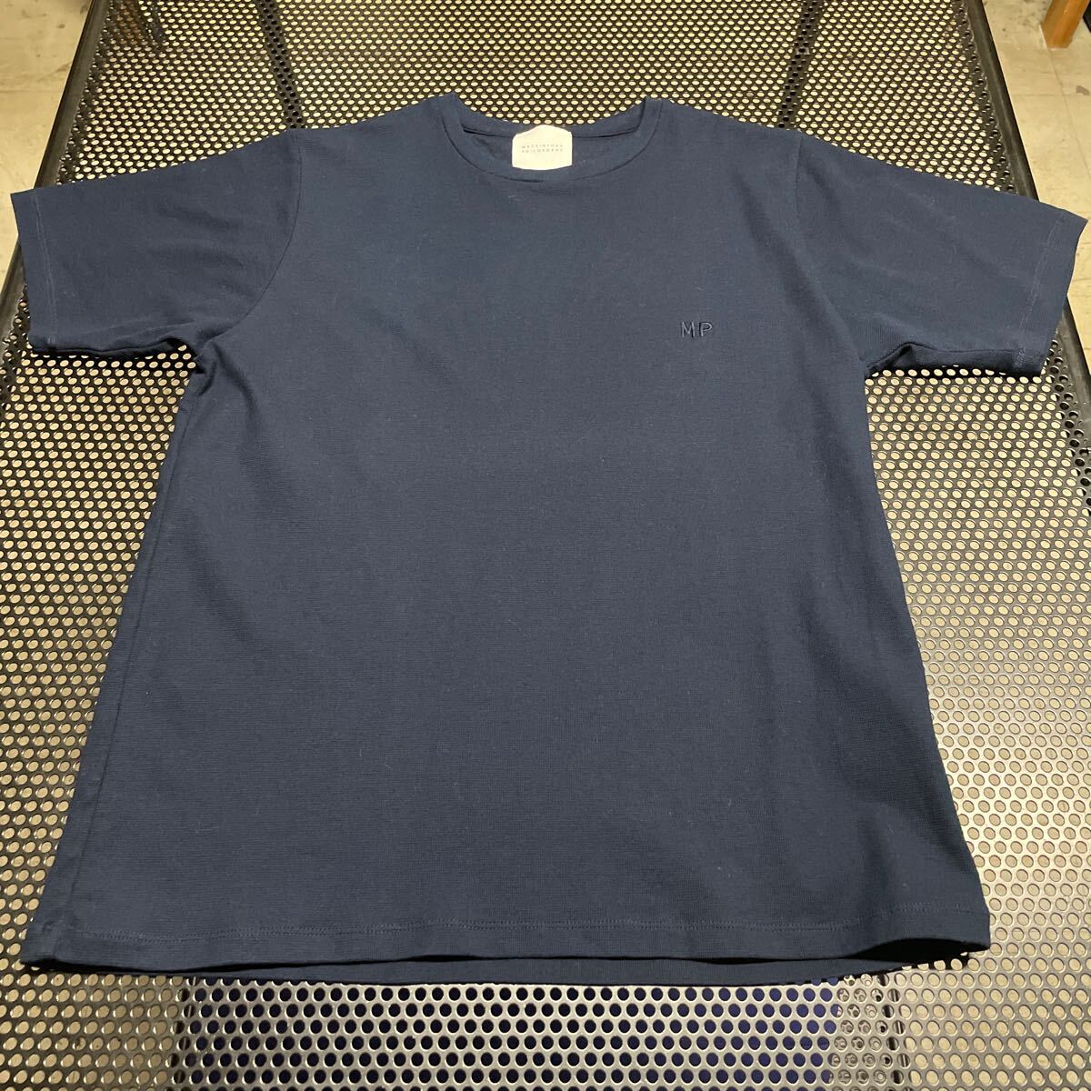 Mackintosh マッキントッシュ 半袖 Tシャツ 紺 ネイビー 40サイズ 洗濯ジワあり 三陽商会_画像2