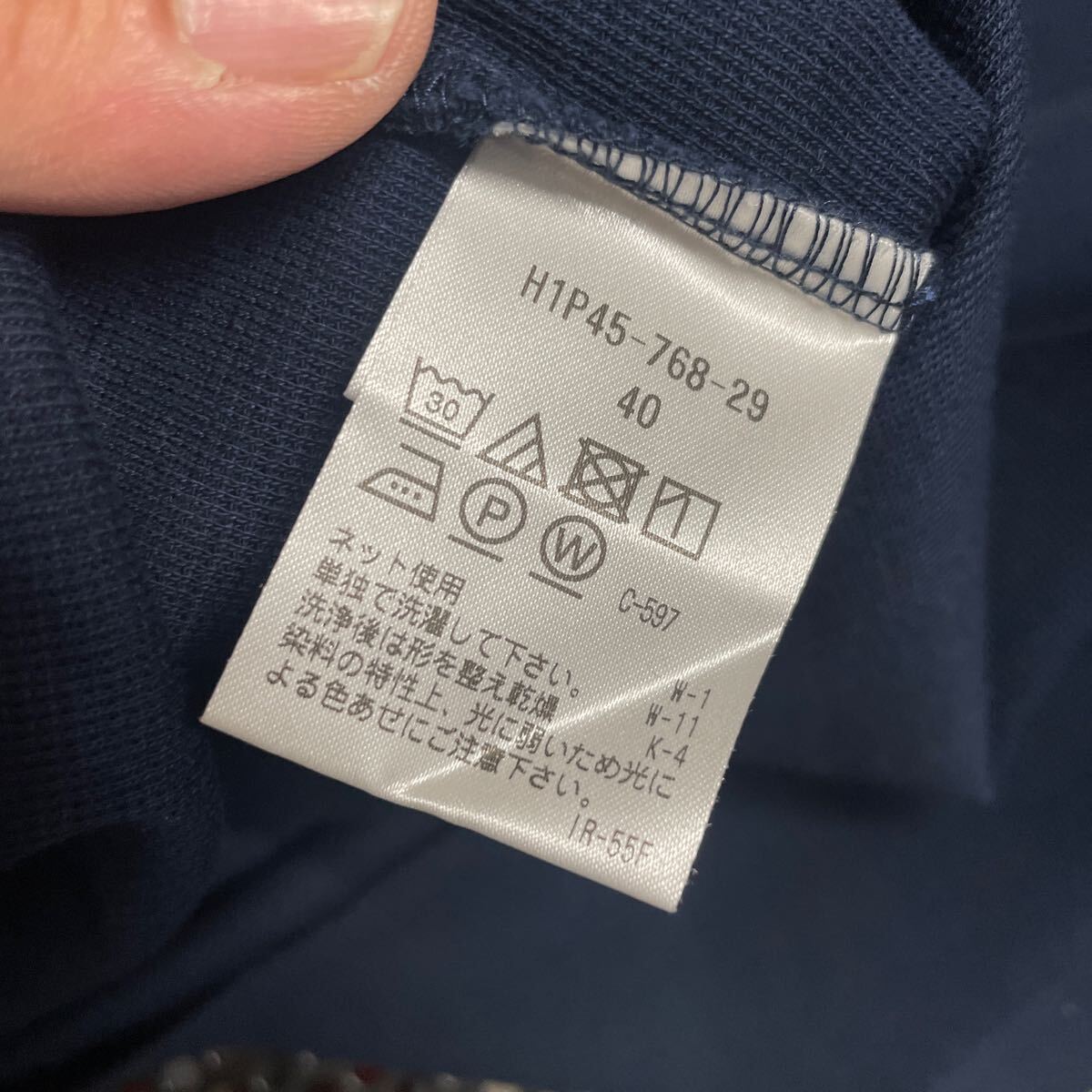 Mackintosh マッキントッシュ 半袖 Tシャツ 紺 ネイビー 40サイズ 洗濯ジワあり 三陽商会_画像8