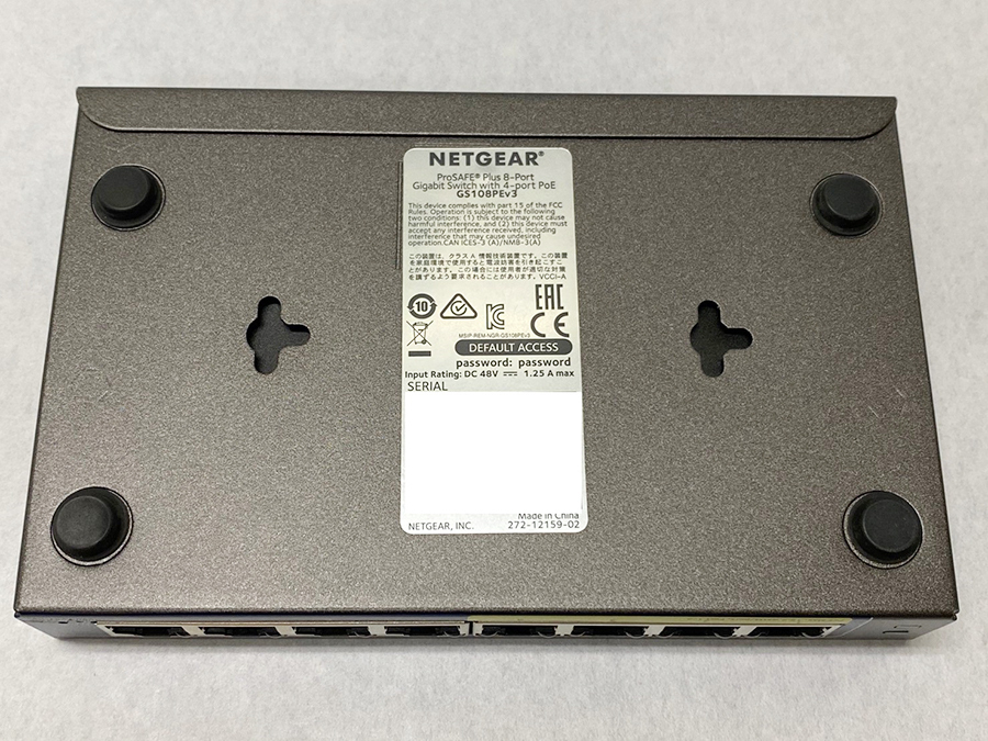 ＜中古 清掃済＞2台セット NETGEAR GS108PE PoE対応ギガ8ポート 初期化 動確済 ファーム V.2.06.24JP 送料無料 領収書発行の画像5