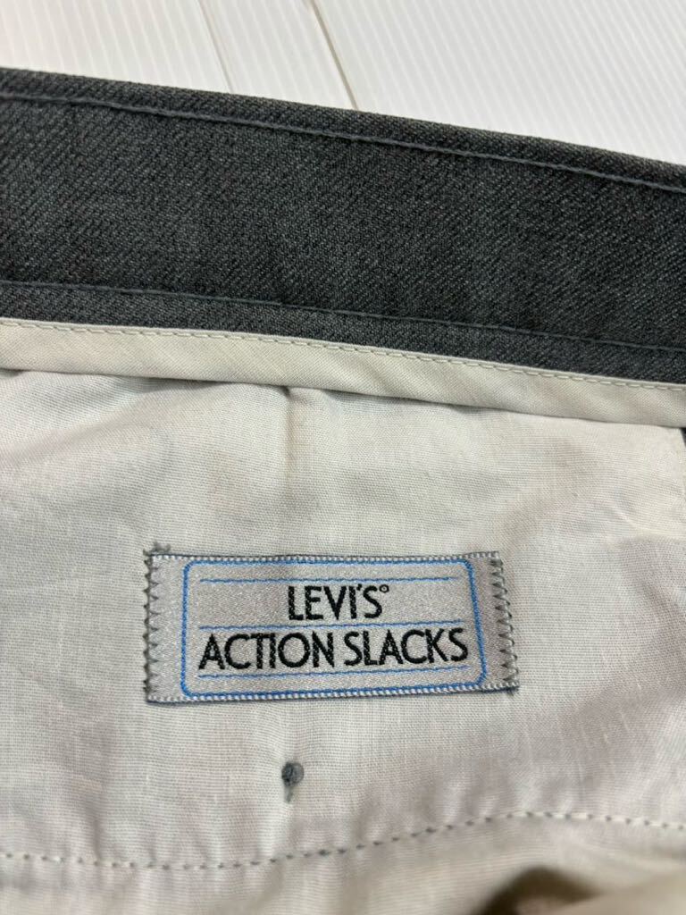 80's ヴィンテージ Levi's リーバイス　ACTION SLACKS アクションスラックス　TALONジッパー　スラックス　霜降りグレー　約92cm 1989_画像7