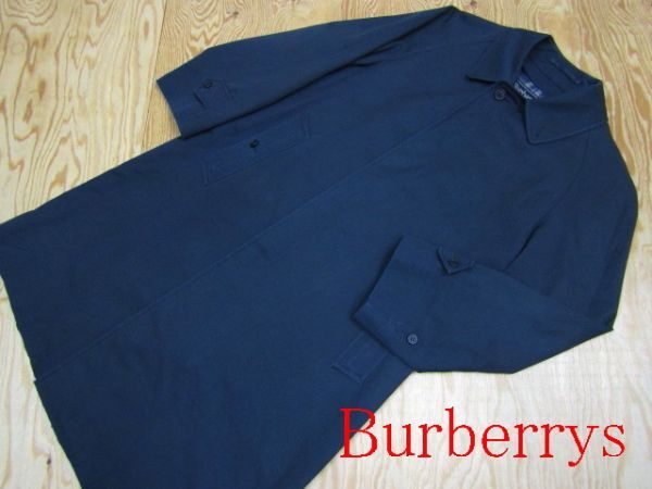 ★バーバリー Burberry★裏ノバチェック メンズ ステンカラーコート ネイビー 88-160★R60407002B_画像1