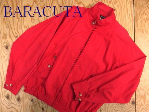 ★バラクータ BARACUTA★メンズ スウィングトップ コットンジップジャケット レッド★R60414023Aの画像1