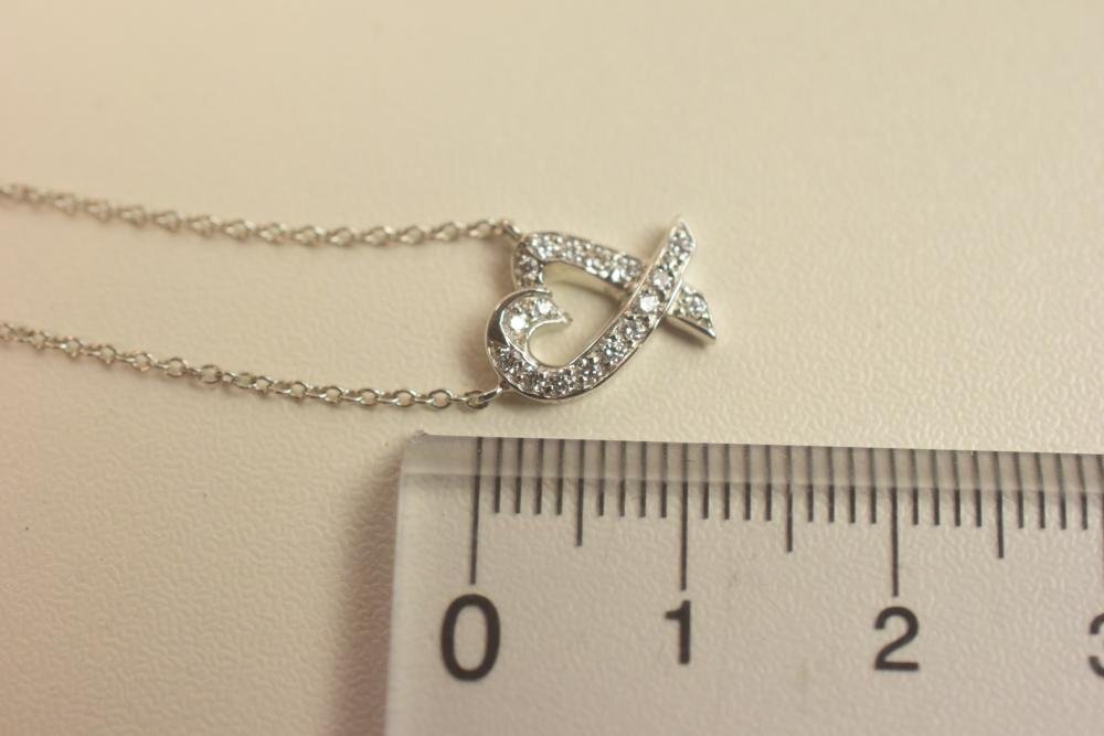 ICH[ used beautiful goods ] TIFFANY&Co. Tiffany rubbing Heart necklace Pt950mere diamond 3.2g (207-240418-ss15-ICH)