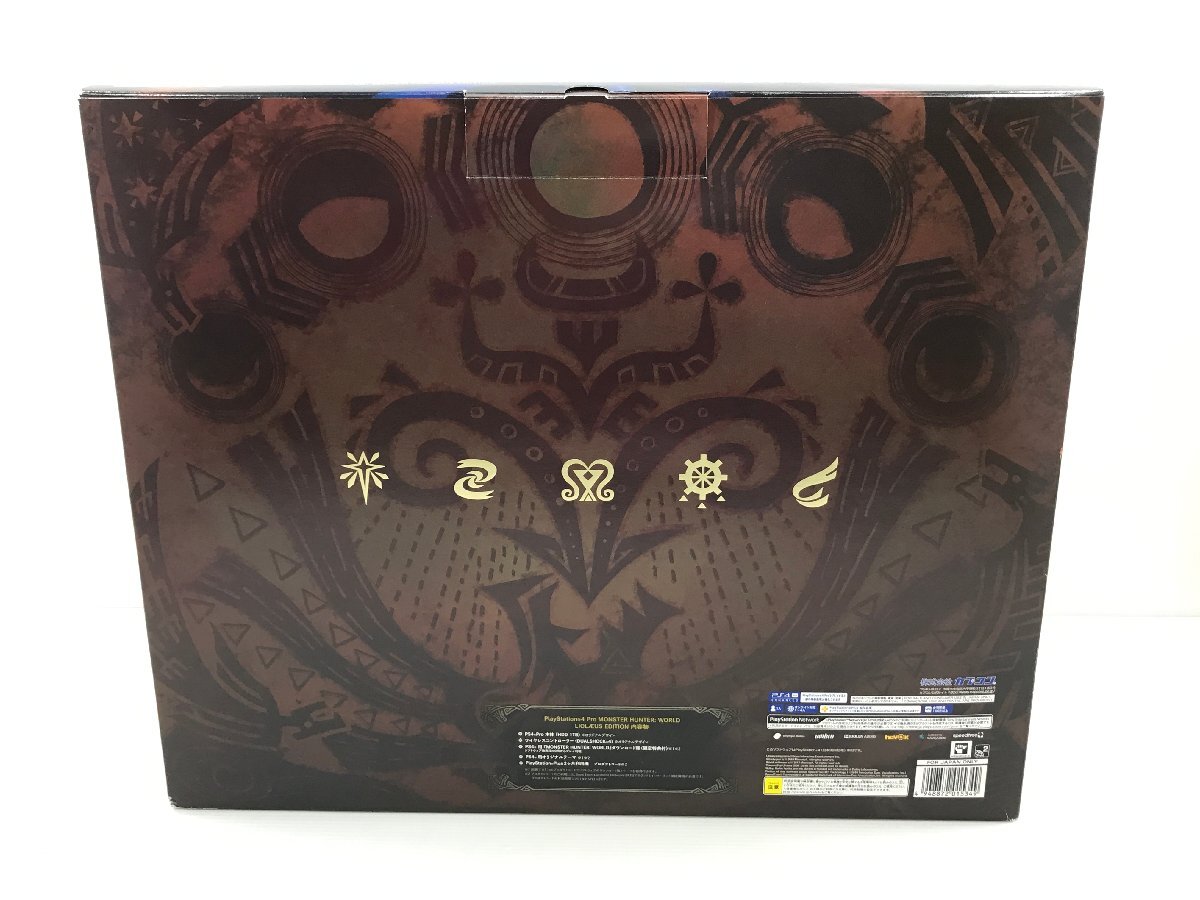 【TAG・現状品】(2)★1円～★PS4 Pro本体 MONSTER HUNTER：WORLD LIOLAEUS EDITION★動作OK★欠品/スティック不良有 033-240416-YK-18-TAG