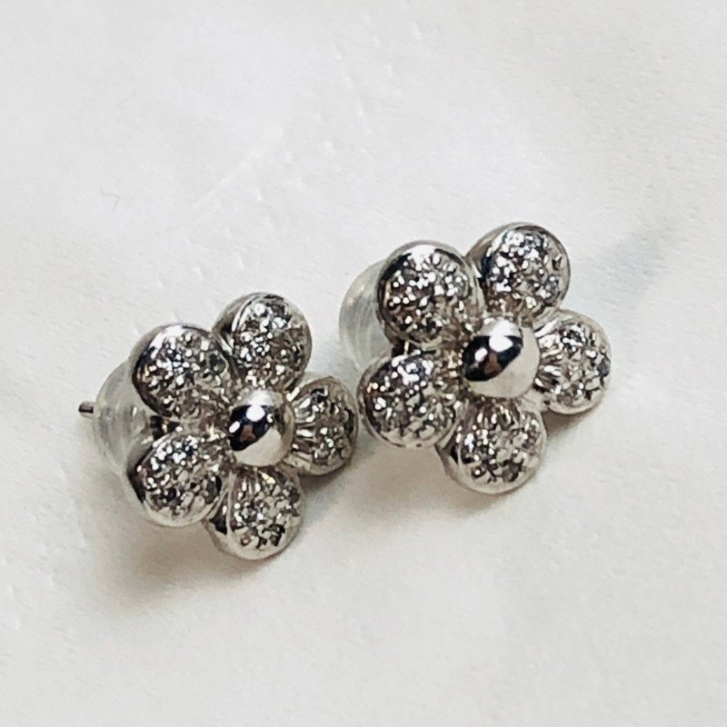 【希望者のみラッピング無料】 Vecchio Ponte ICH【中古美品】 ポンテヴェキオ 3.5g〈186-240312-aa15-ICH〉 K18WG K14WG 花柄 フラワー ピアス その他