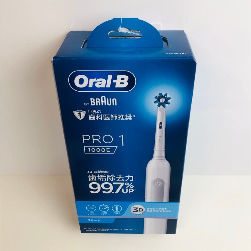 ICH【未使用品】 Braun Oral-B ブラウン オーラルB PRO1 1000E ホワイト D305.513.3 WT 電動歯ブラシ 〈106-240412-aa2-ICH〉の画像2
