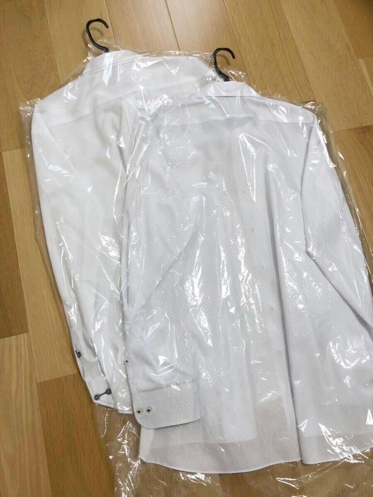 ワイシャツ ドレスシャツ 3L 45-86 長袖 2点 お得セット ホワイト系 メンズ 紳士 ビジネス 2XL XXL 大きいサイズ クリーニング済 格安の画像2