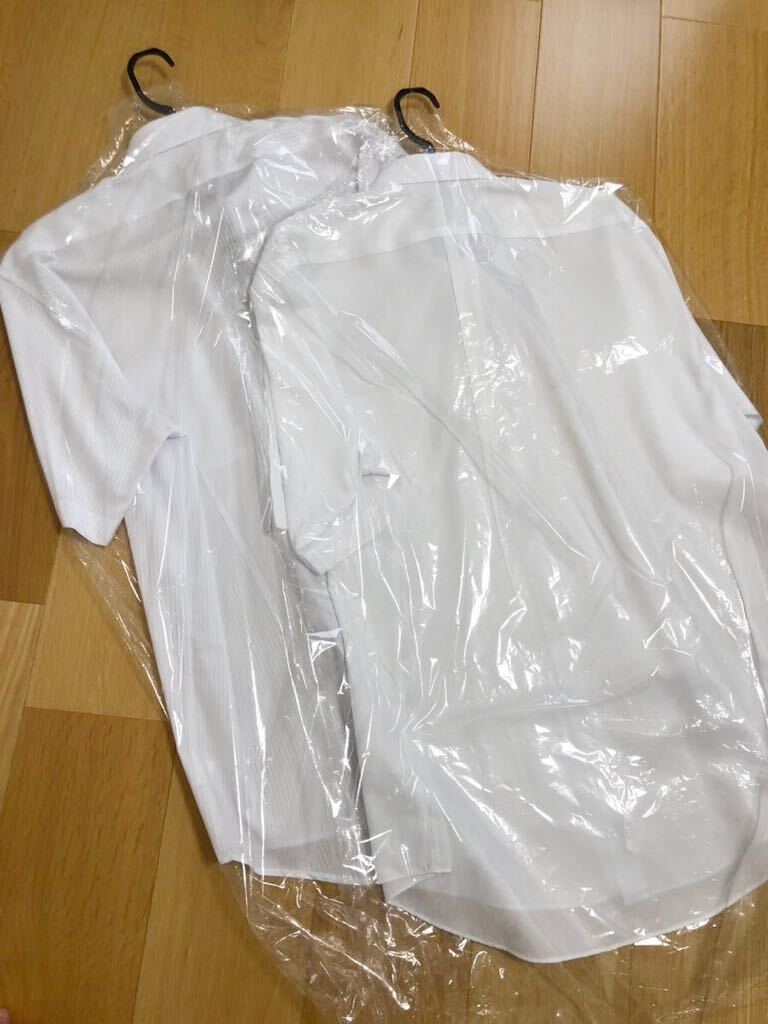 ワイシャツ ドレスシャツ 3L 半袖 2点 お得セット ホワイト系 メンズ 紳士 ビジネス 2XL XXL 大きいサイズ クリーニング済 格安の画像2