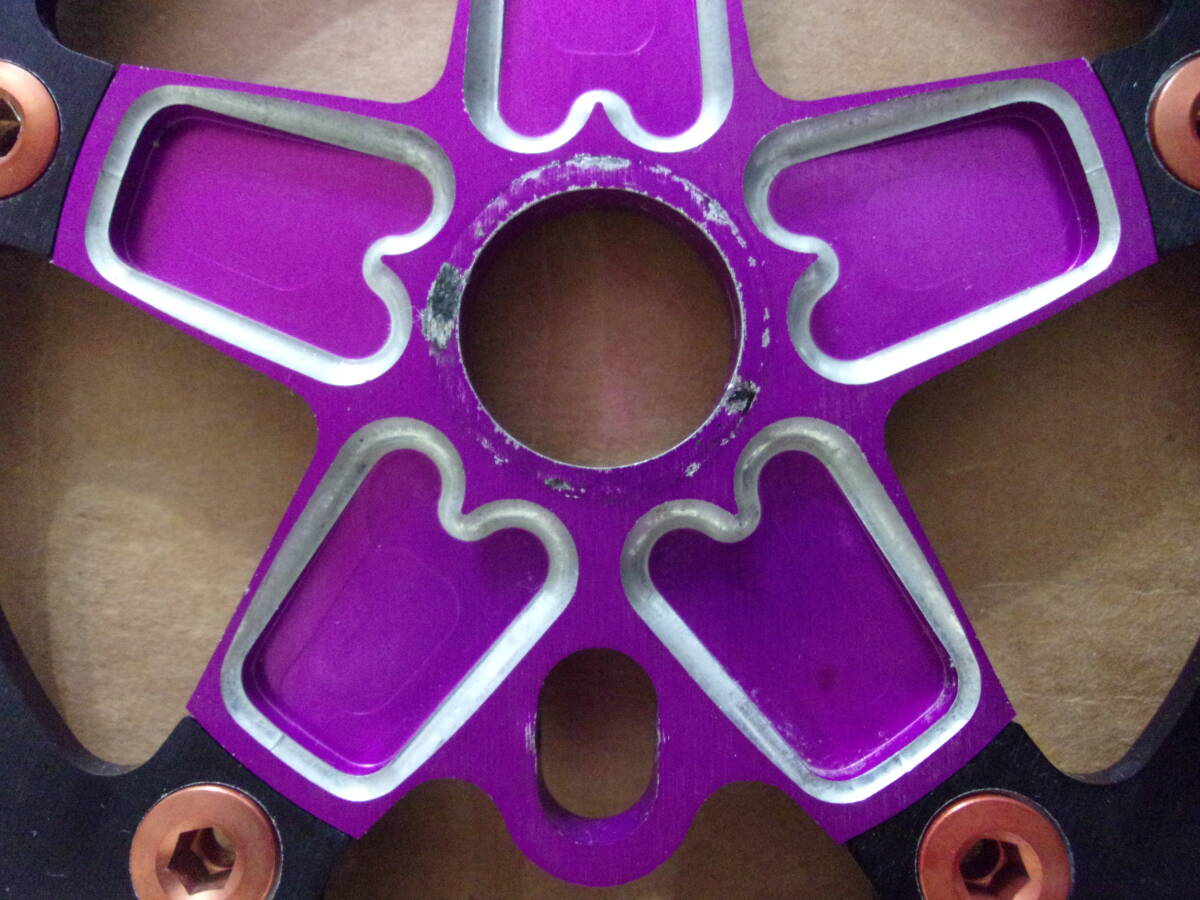 USA製 PORKCHOP 40T チェーンリング スプロケット 紫パープルアルマイトスパイダー 1pc 1ピース 自転車バイクサイクルパーツ部品 BMX MTBの画像5