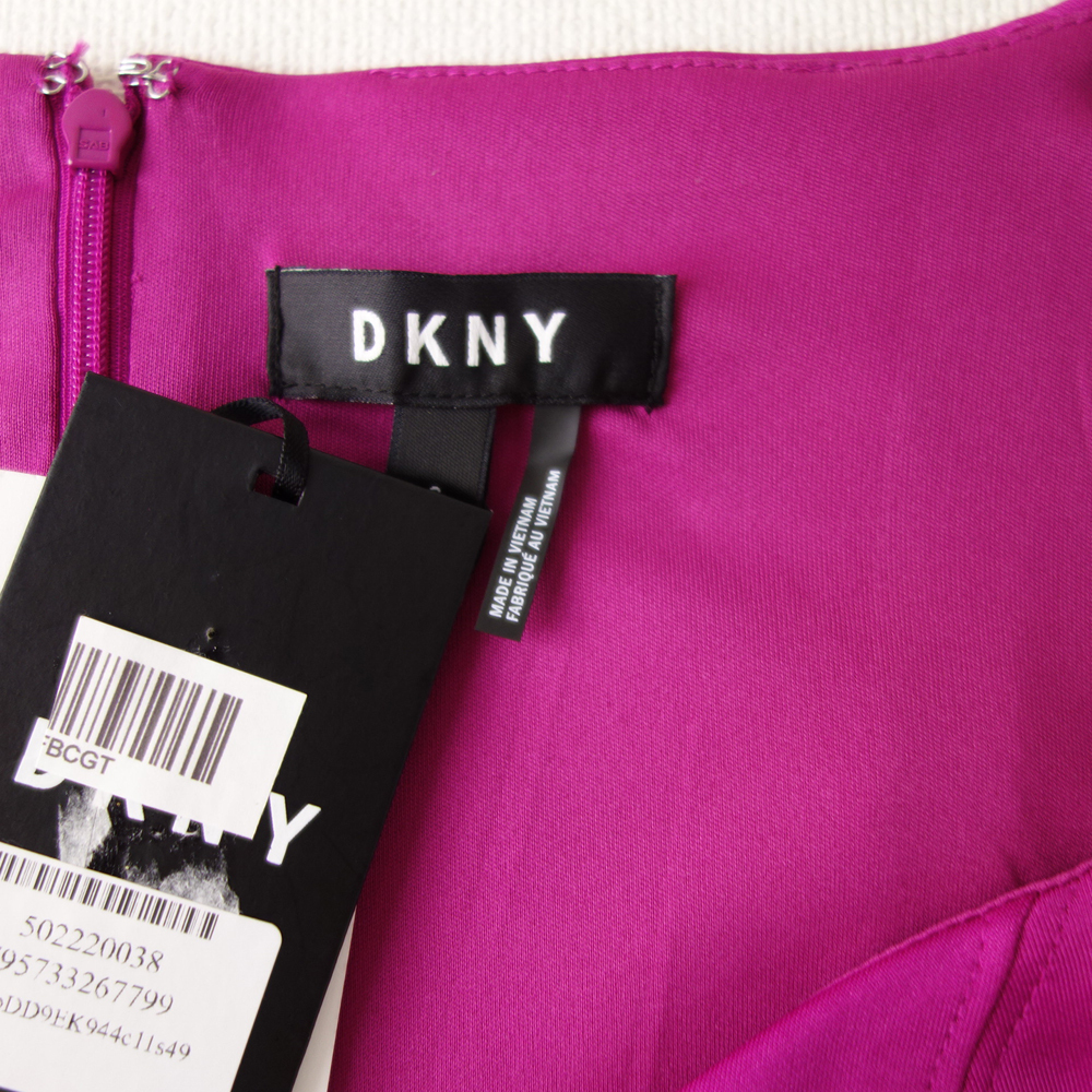 新品 DKNY 8/13号 ダナキャラン ローズピンク Aライン ワンピース パーティドレス 結婚式 二次会 フォーマル お呼ばれ 発表会 輝38W1506の画像8
