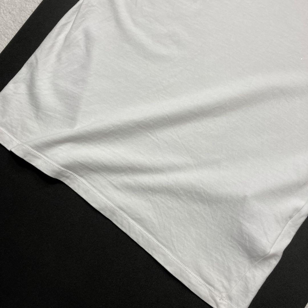 MONCLER MAGLIONE scollo モンクレール マグリア 半袖 Tシャツ カットソー ロゴ M 白 ホワイトの画像3
