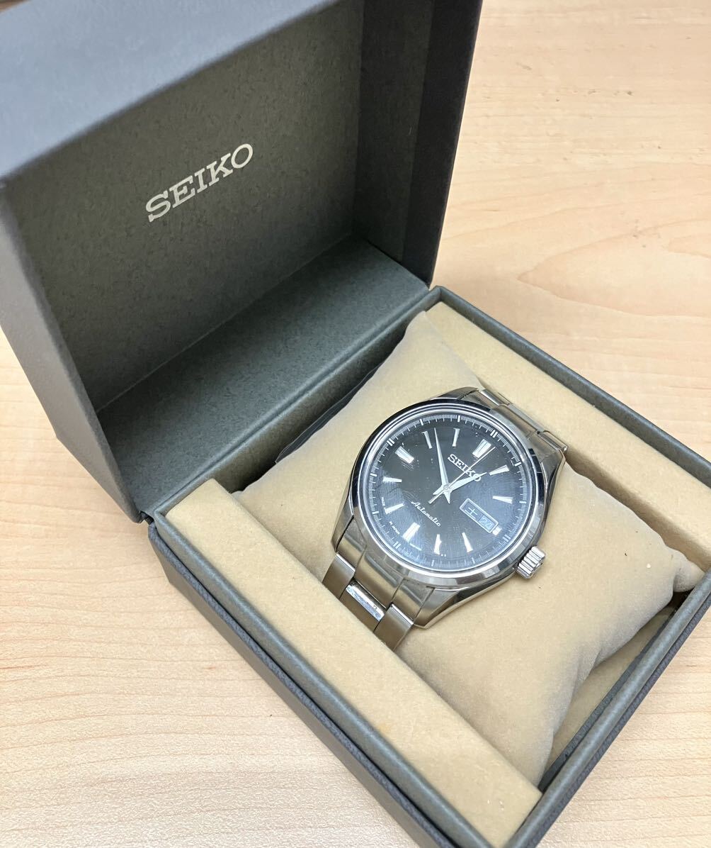 SEIKO セイコー プレサージュ SARY057 自動巻き デイデイト 裏スケ 黒 文字盤