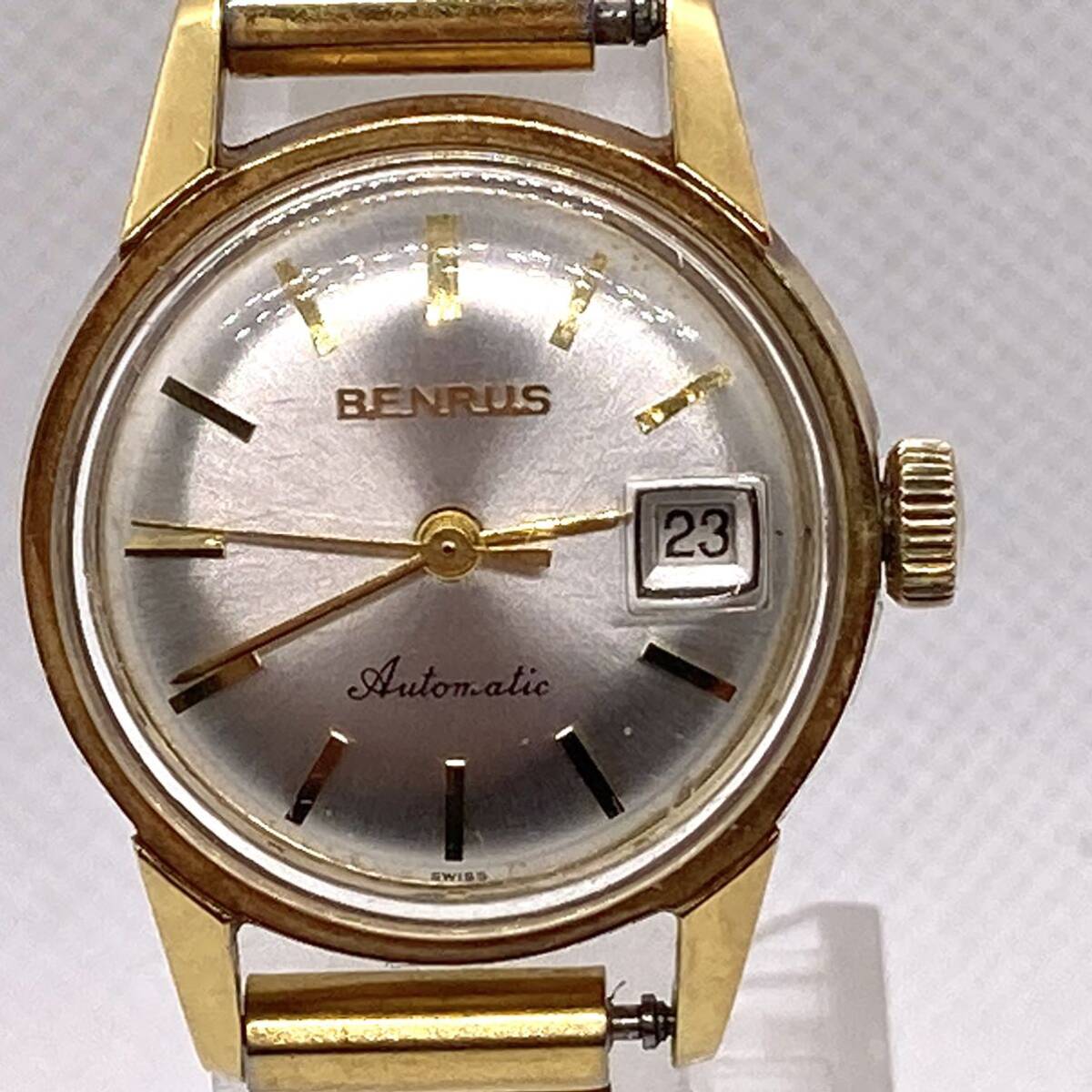 【稼働品】BENRUS ベンラス 自動巻き アンティーク レディース 時計の画像2