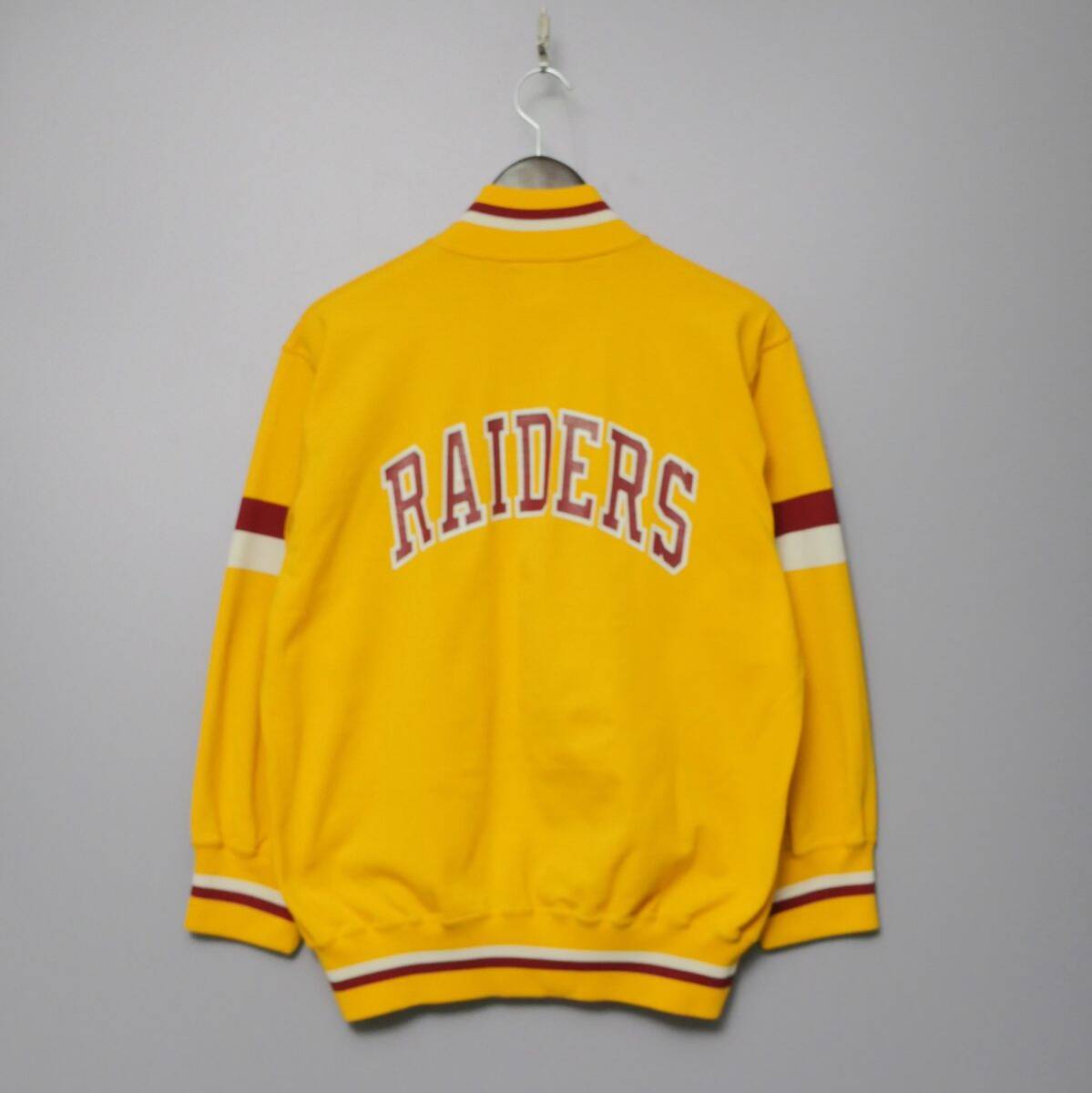 TH3471◎80’s Sand Knit medalist ニット スタジャン アスレチック ジャケット スポーツジャケット イエロー系 JEFFERSON RAIDERS Vintageの画像2