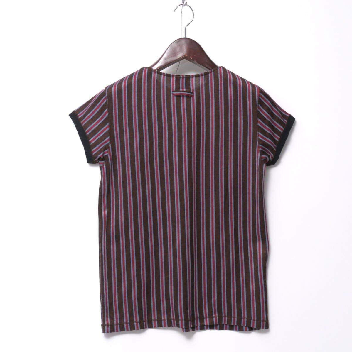 TG5085▽ジャンポール ゴルチエ オム/Jean Paul GAULTIER HOMME*マルチストライプ柄*ジャージー*半袖カットソー/Tシャツ*メンズの画像2