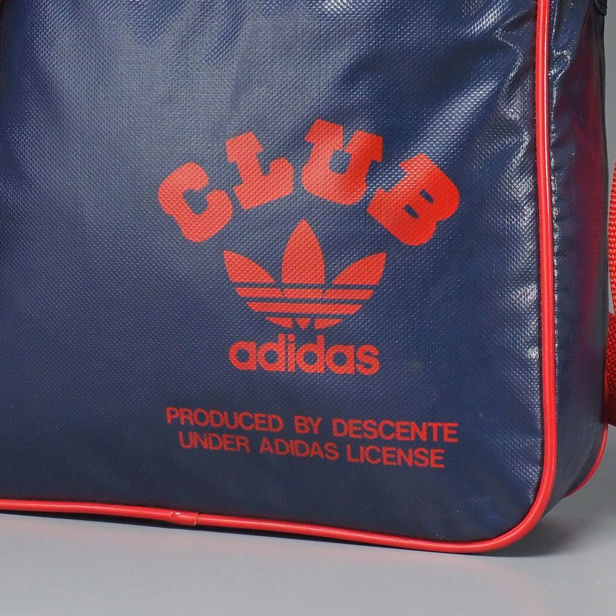 TH2911：70～80s*CLUB adidas/アディダス*PVCキャンバス*ショルダーバッグ*鞄*ネイビー×レッド_画像6